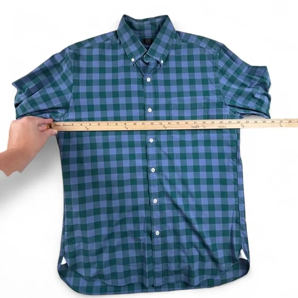 J.Crew Blue Green Plaid Cotton Button Down Shirt Men’s M Preppy